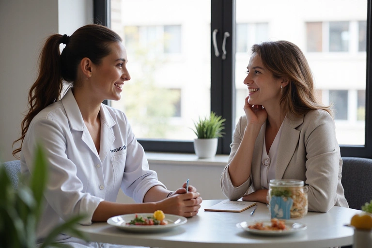 Dietetyk rozmawiający z klientem